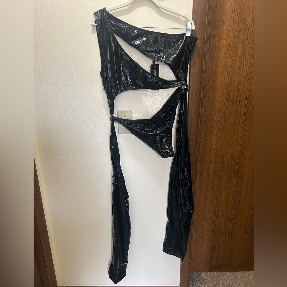 Women's Cutout High-Shine Jumpsuit - Black